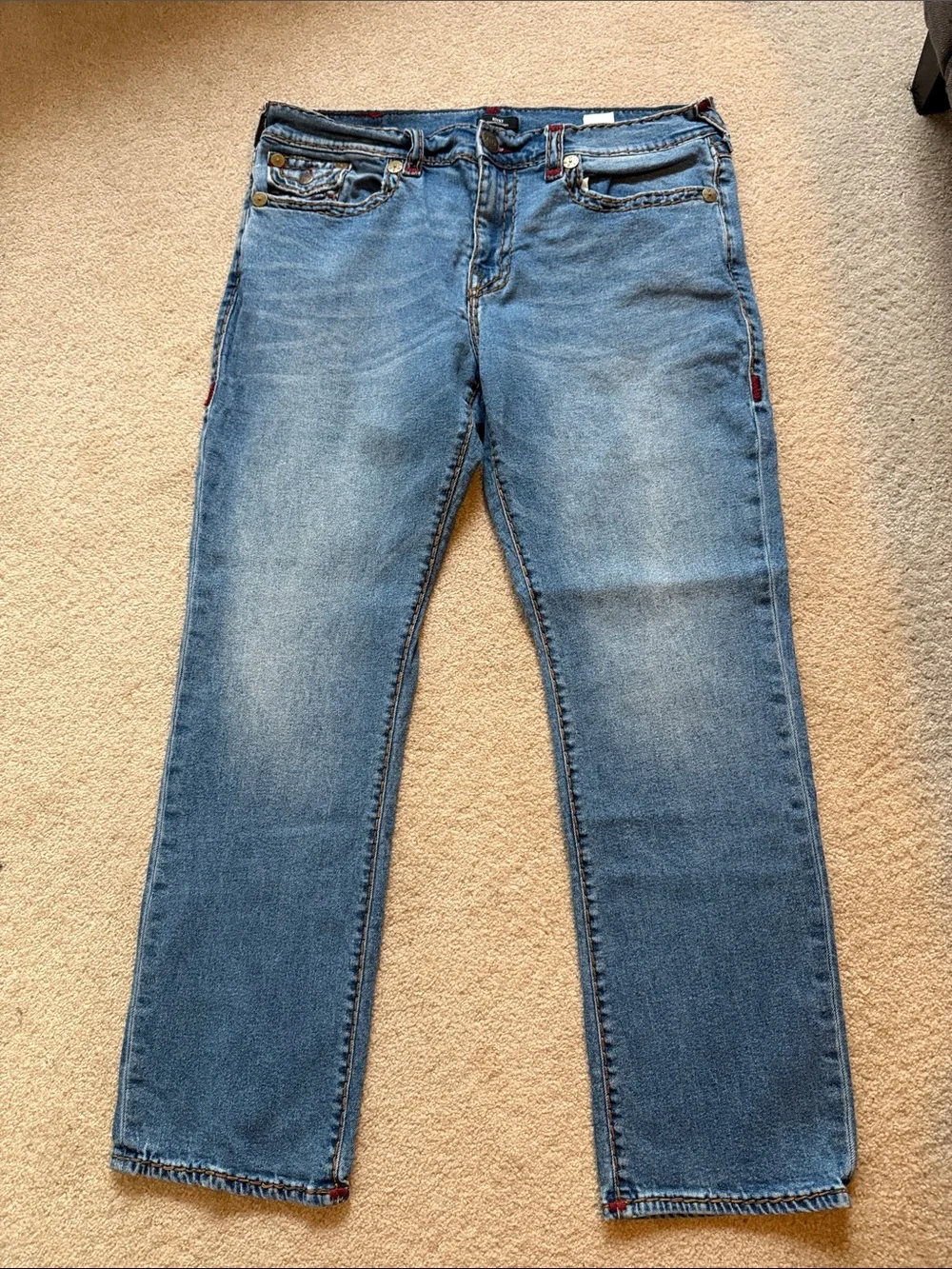 True Religion Light Blue Straight Leg Jeans